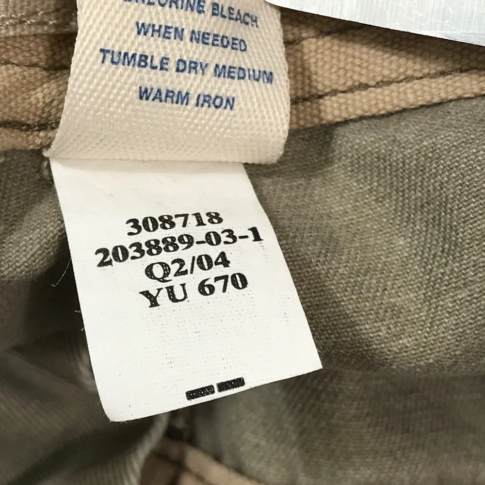 Vintage Old Navy Utility Pants 36x34 Gray Bootcut Cotton Button Pockets Work Y2K